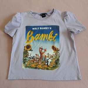 Zara x Disney Collab Girls T-Shirt with Bambi Graphic, Sz. S